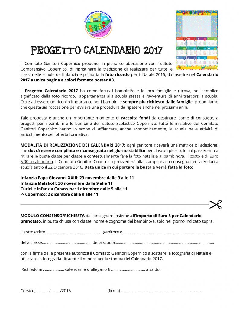 Calendario 2017 - liberatoria